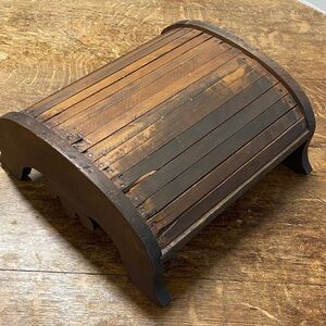 Antique Slatted Wooden Footrest